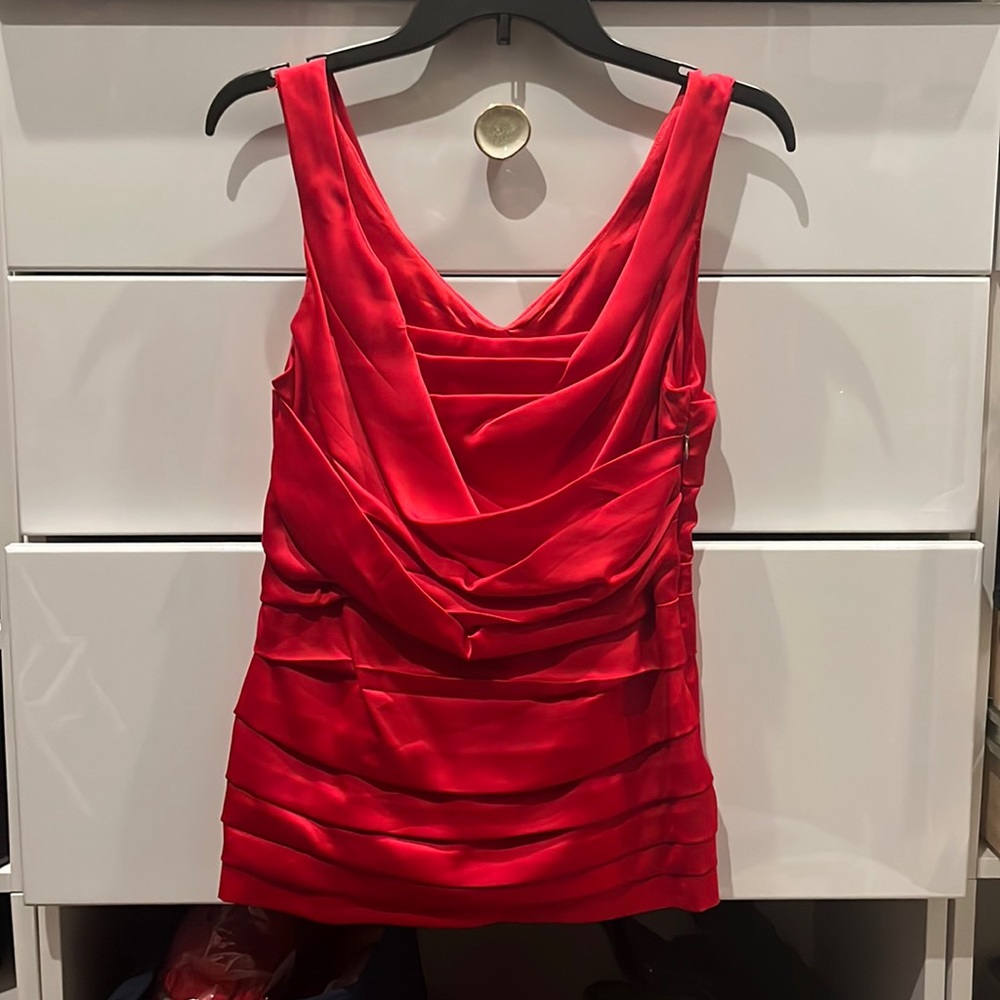 Red holiday tank top silky